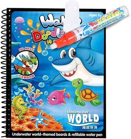 كتاب تلوين جديد قابل لإعادة الاستخدام، تصميم كتاب رسم ماء سحري، ألعاب تعليمية مبكرة للأطفال