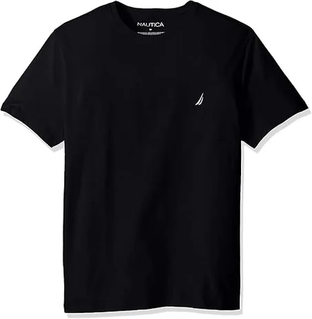 ناوتيكا تي شيرت سادة باكمام قصيرة ورقبة دائرية ضيقة للرجال