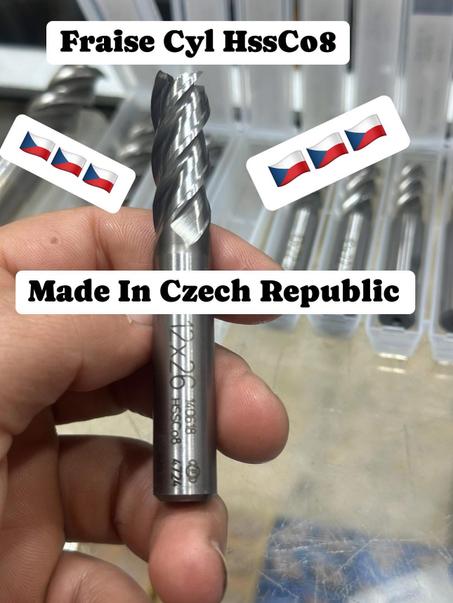 FRAISE CYL HSS-CO8 MADE IN CZECH REPUBLIC