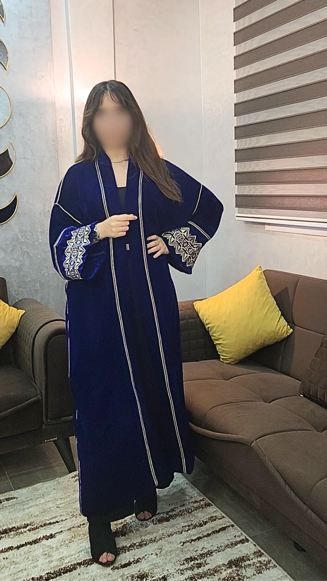 Kimono Velours Profondeur Céleste