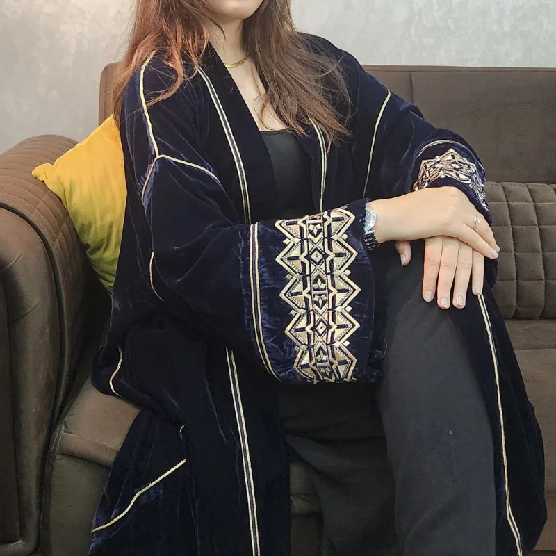 Kimono Velours Nuit Profonde