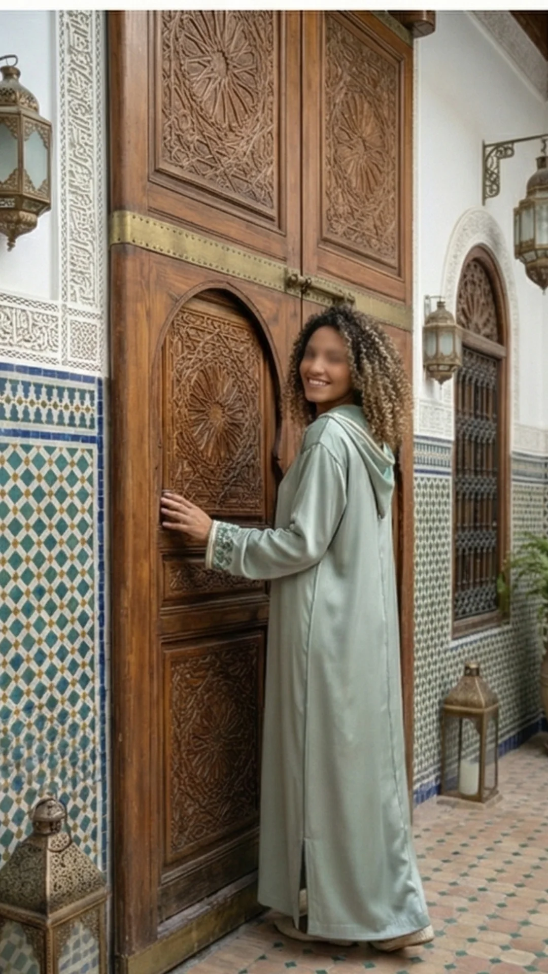 جلابة من قطعة واحدة vert sauge.