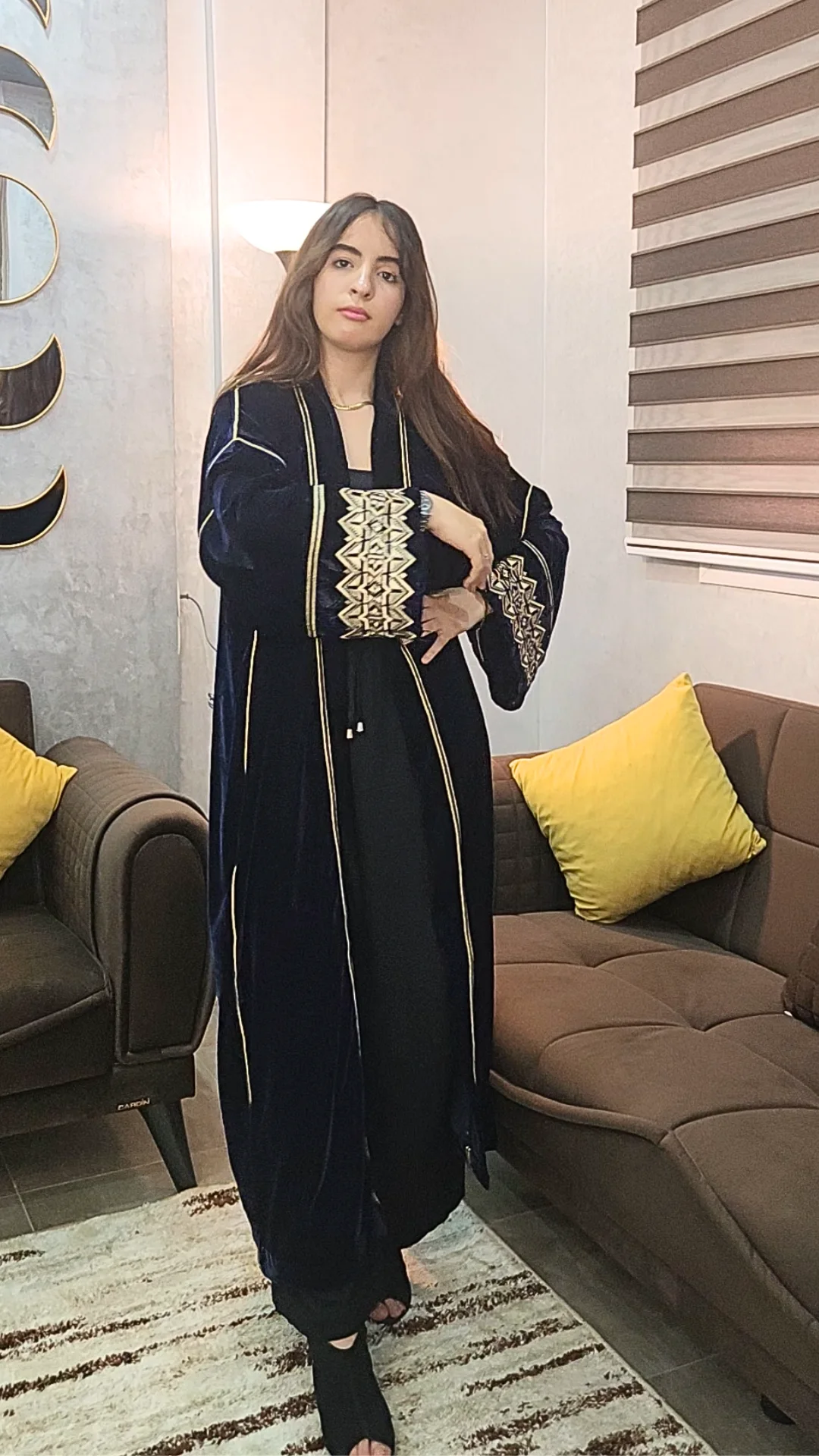 Kimono Velours Nuit Profonde