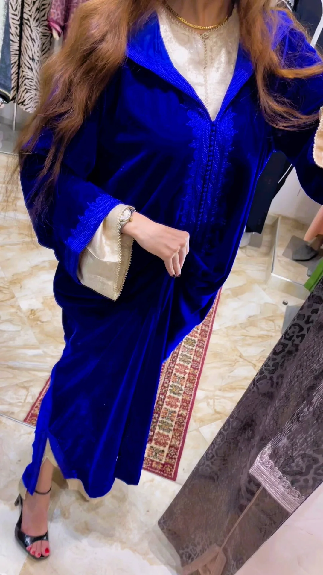 simple Bleu Roi Intérieur Argenté