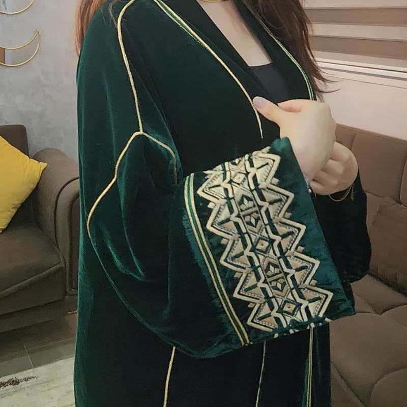 Kimono Velours Forestier Émeraude