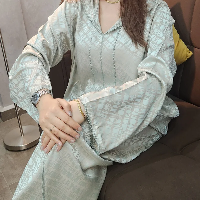 GRIS جلابة من قطعة واحدة كمخة