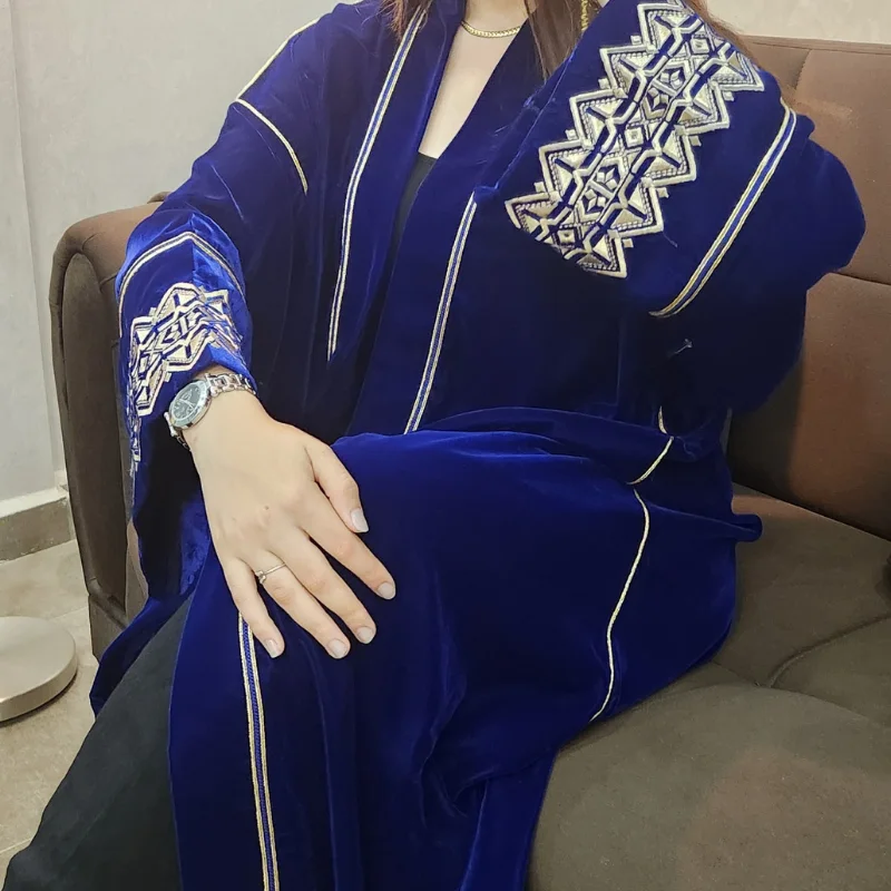 Kimono Velours Profondeur Céleste