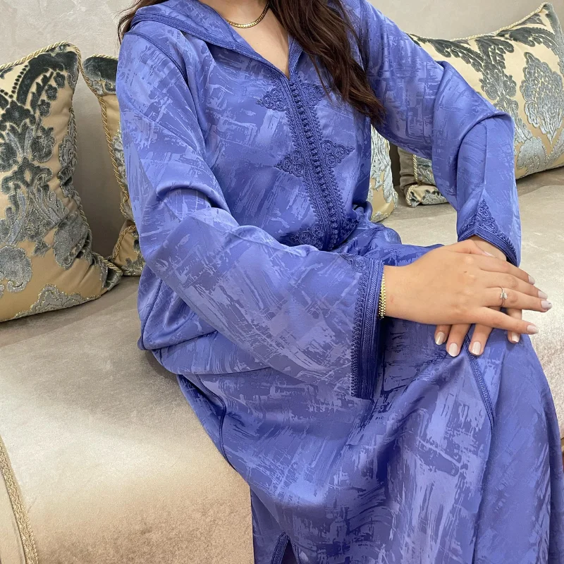 جلابة من قطعة واحدة كمخة أزرق الجينز