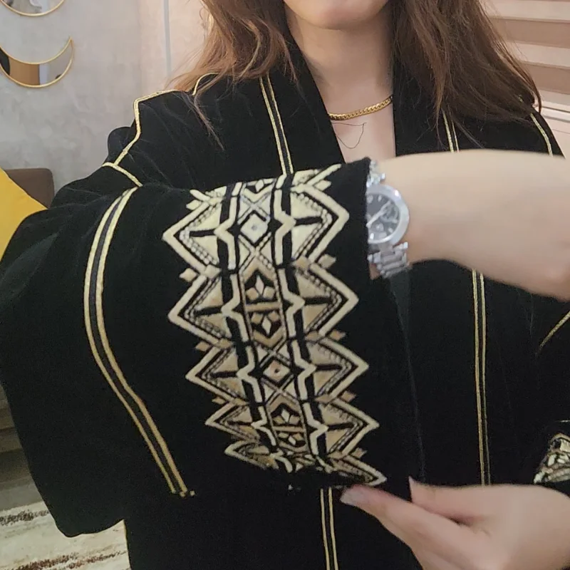 Kimono Velours Somptueux Noir