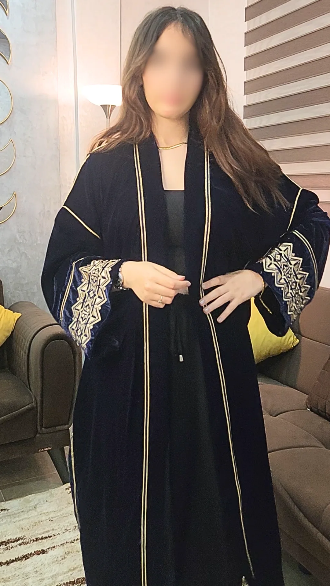 Kimono Velours Nuit Profonde