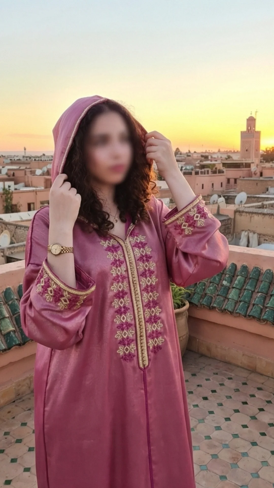 جلابة من قطعة واحدة MAUVE CLAIRE