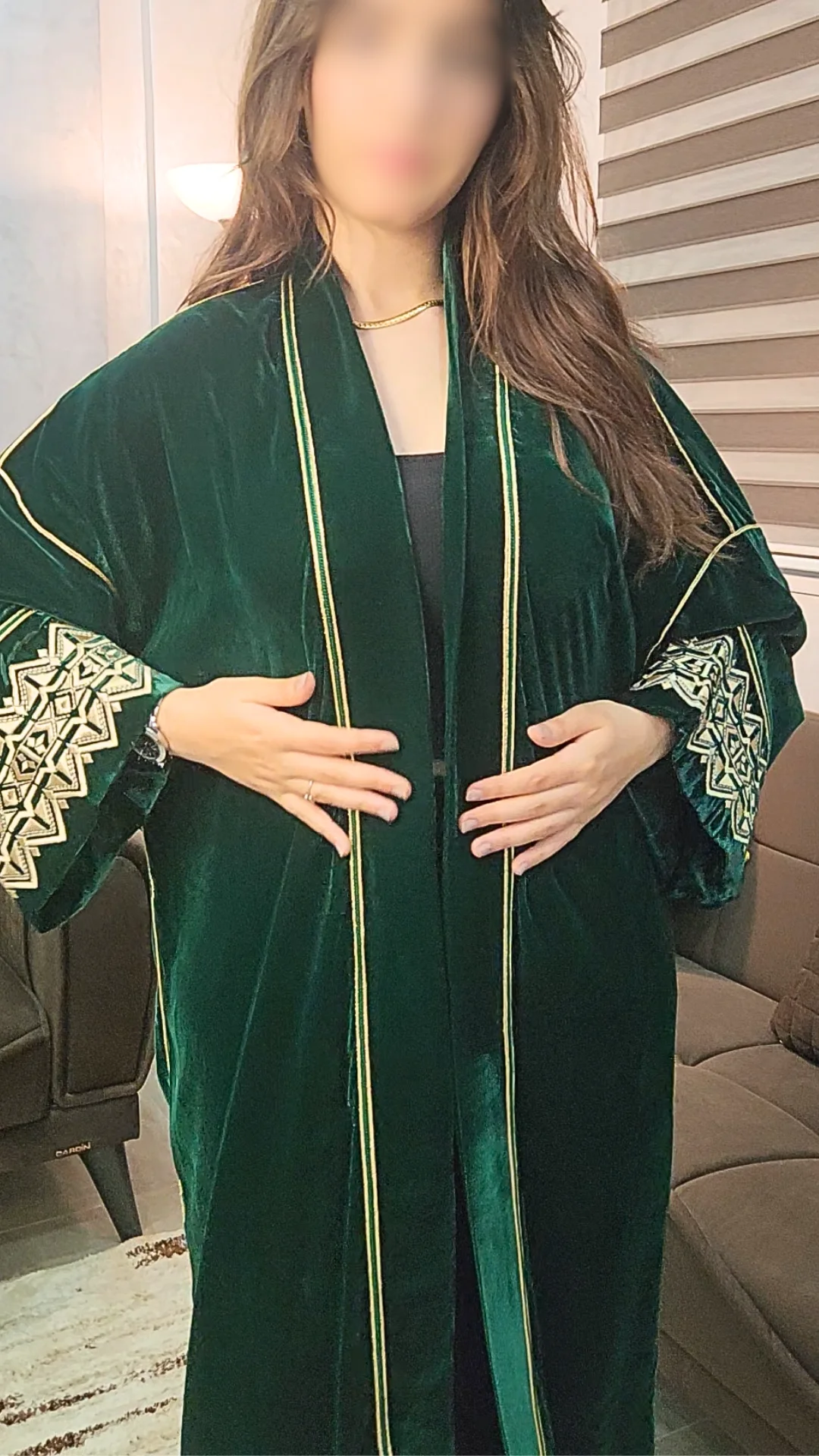 Kimono Velours Éclat Smaragdine