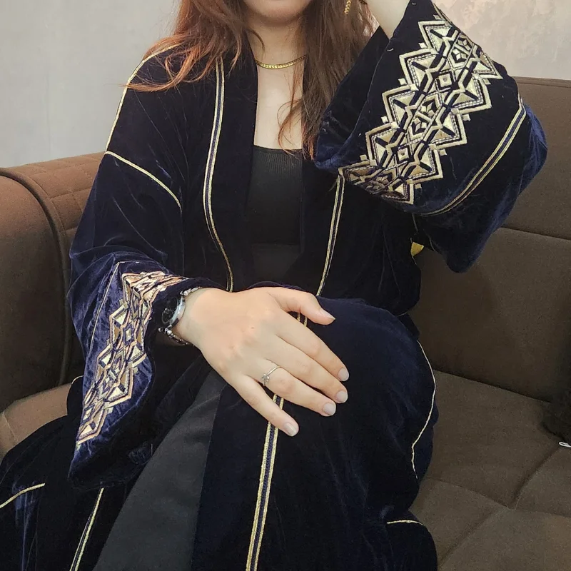 Kimono Velours Nuit Profonde