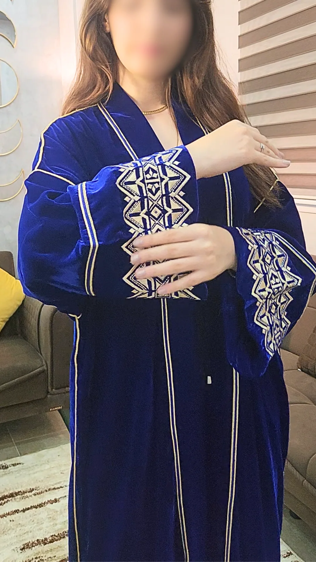 Kimono Velours Profondeur Céleste