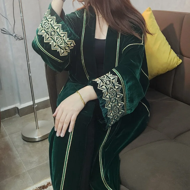 Kimono Velours Éclat Smaragdine