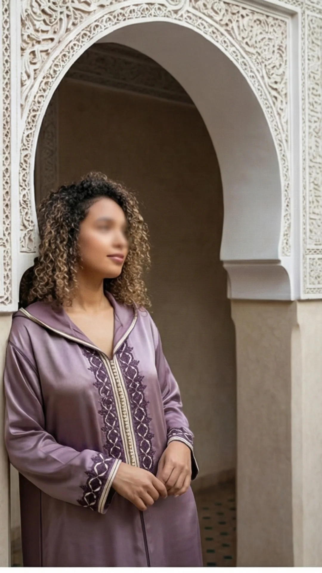 جلابة من قطعة واحدة violet pâle