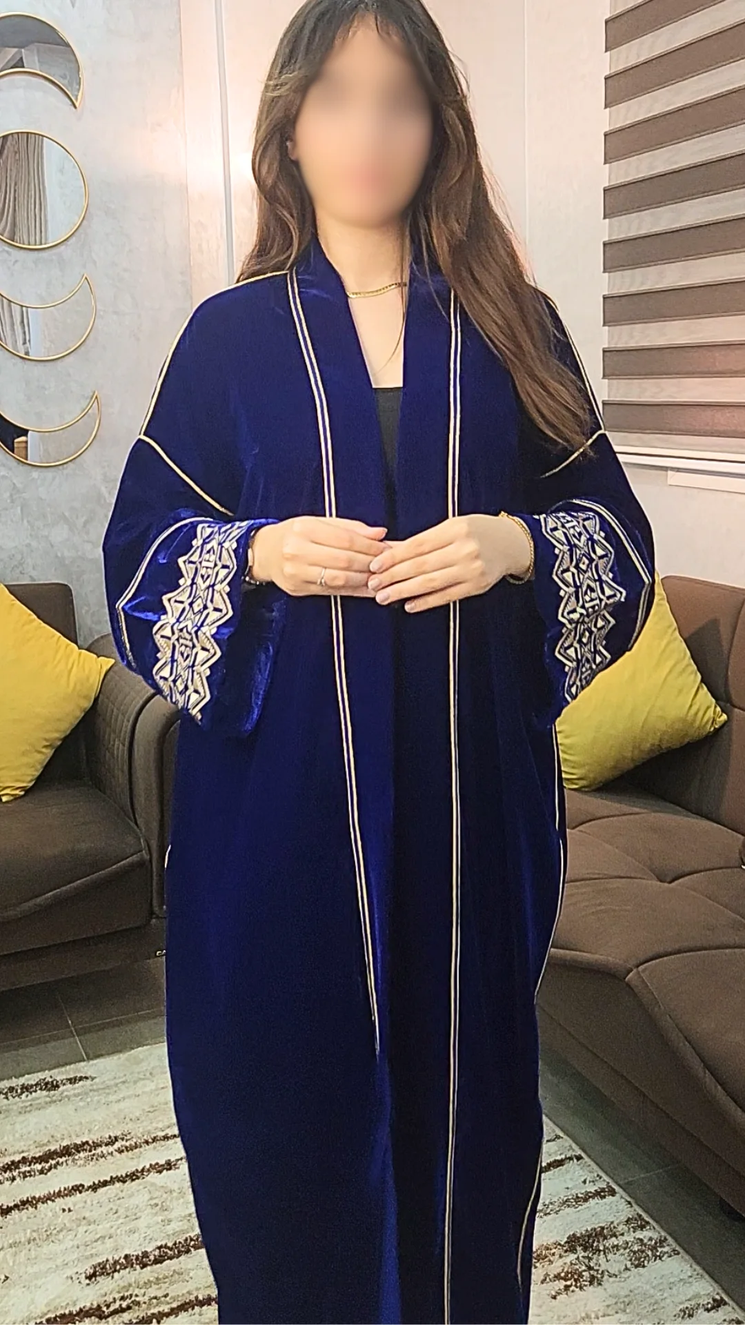 Kimono Velours Profondeur Céleste