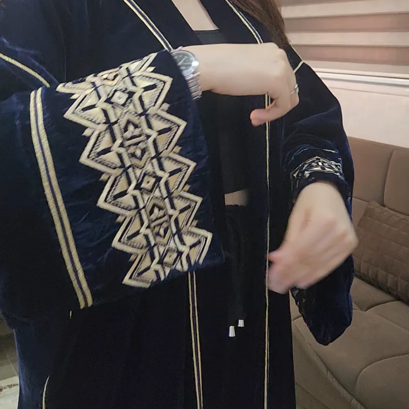 Kimono Velours Nuit Profonde