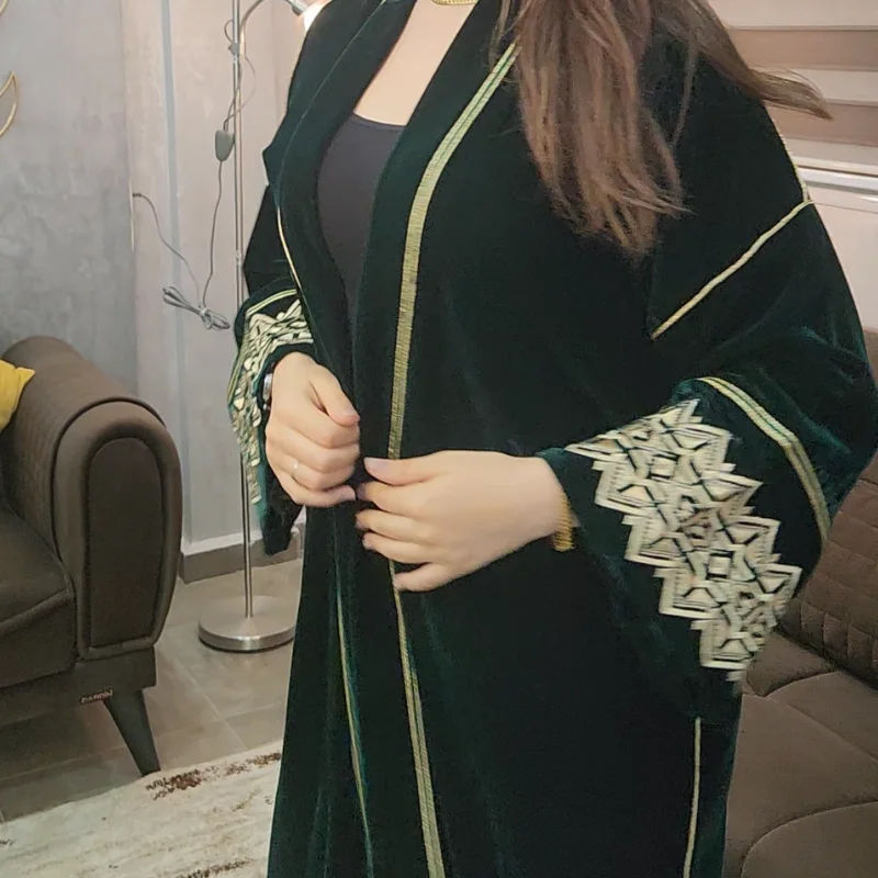 Kimono Velours Forestier Émeraude