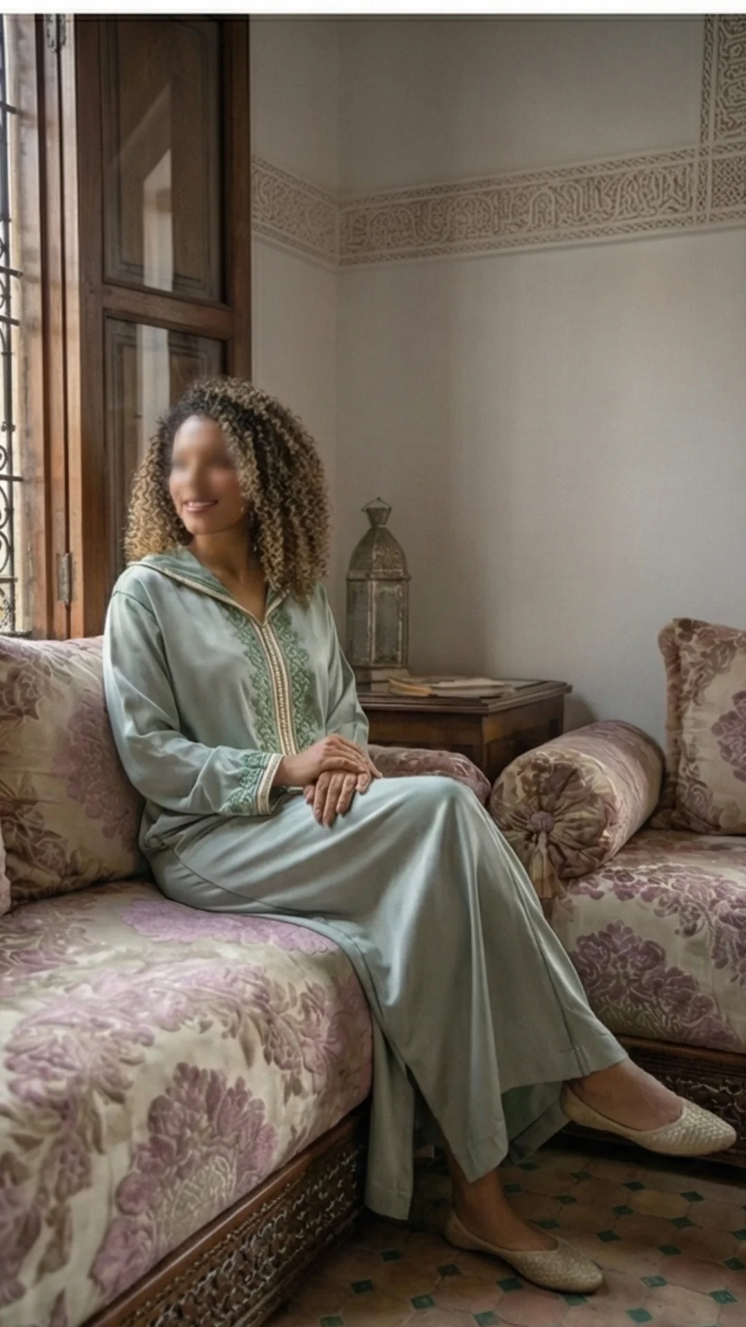 جلابة من قطعة واحدة vert sauge.