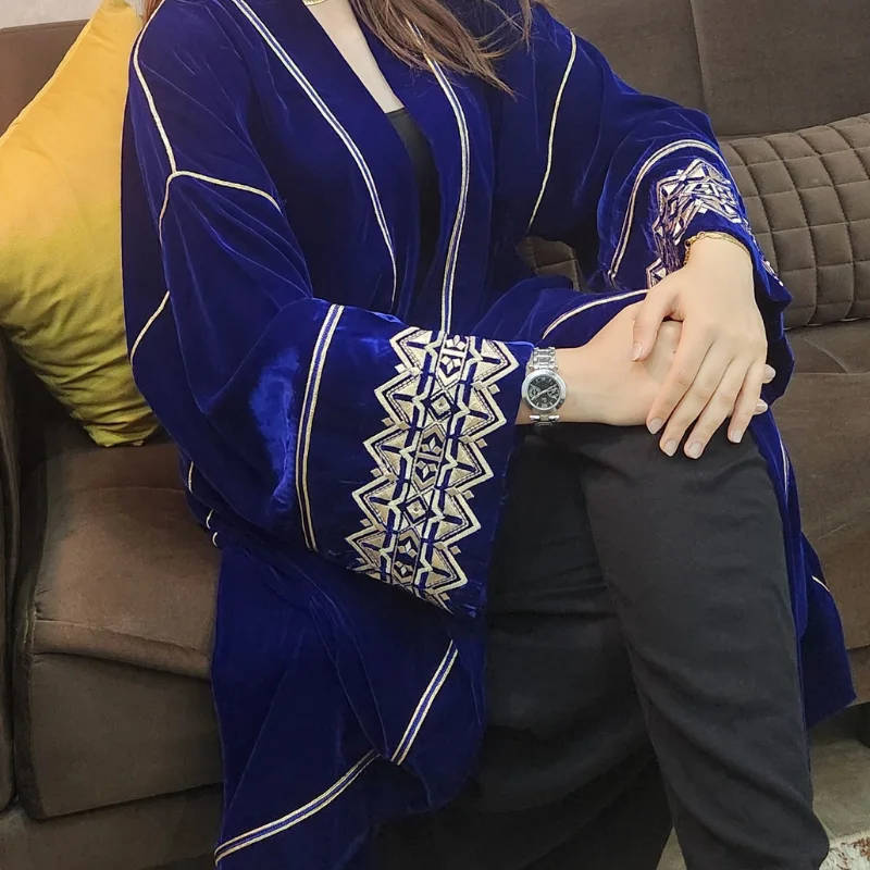 Kimono Velours Profondeur Céleste