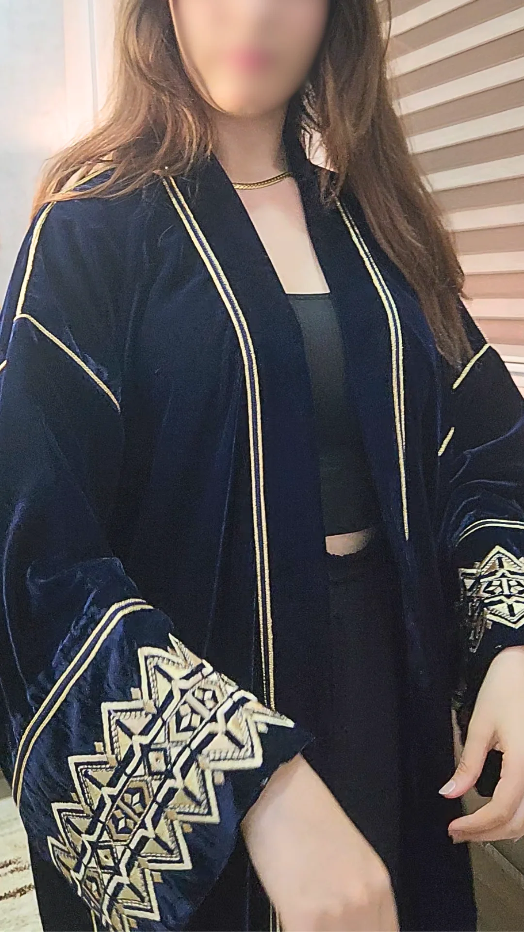 Kimono Velours Nuit Profonde