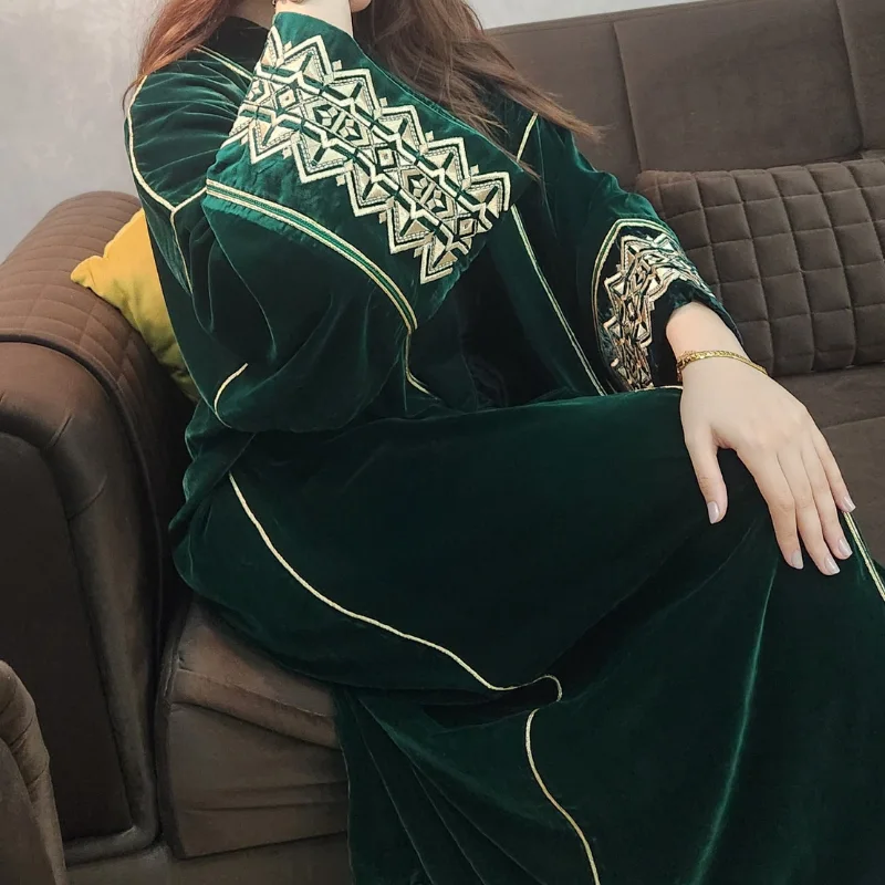 Kimono Velours Éclat Smaragdine