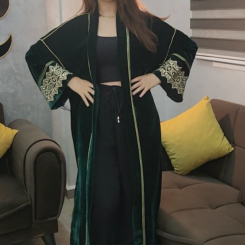 Kimono Velours Forestier Émeraude