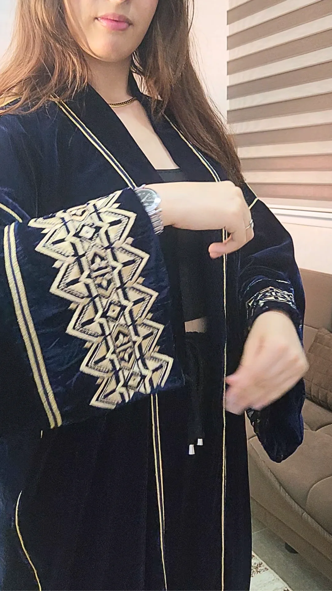 Kimono Velours Nuit Profonde