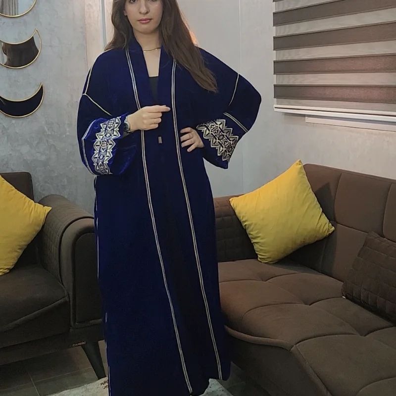 Kimono Velours Profondeur Céleste