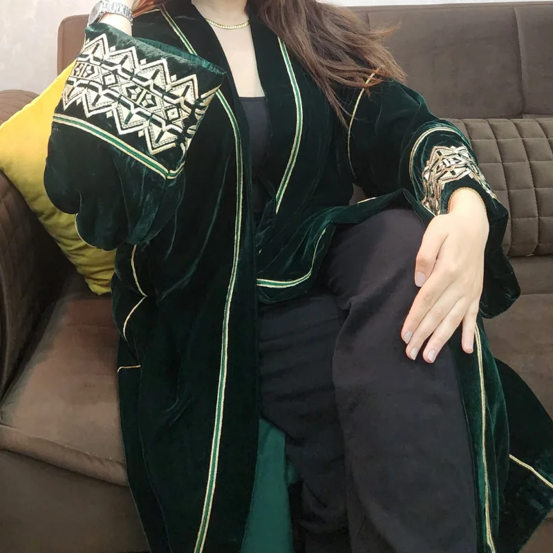 Kimono Velours Forestier Émeraude