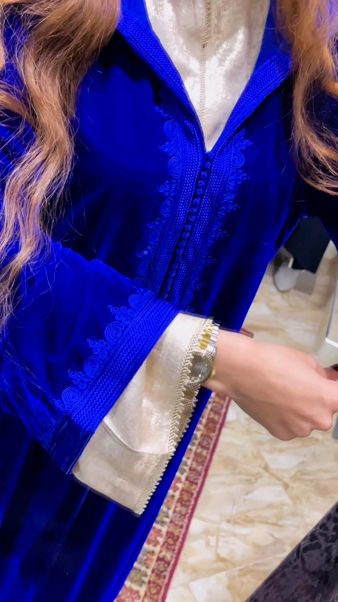 simple Bleu Roi Intérieur Argenté