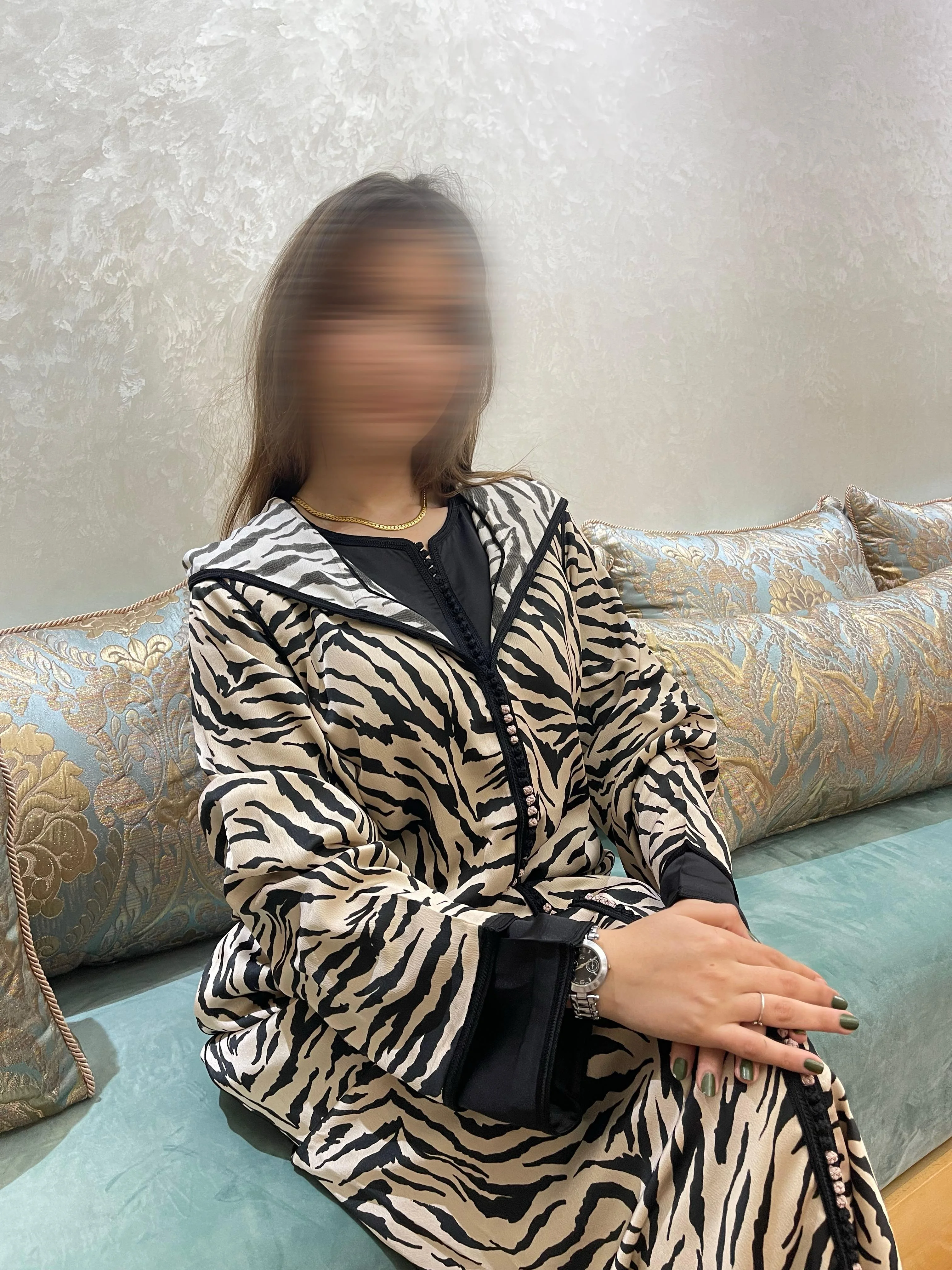 جلابة بنمط الزيبر من قطعتين 2