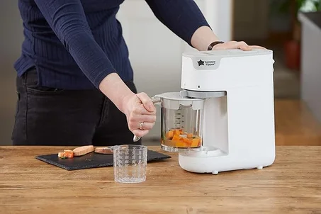 جهاز كويك كوك لتحضير وخلط وطهي الطعام بالبخار للأطفال من تومي تيبي- لون أبيض