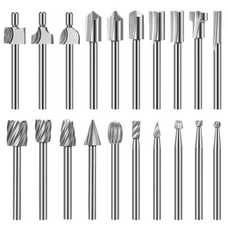Brocas de tallado de madera, broca de enrutador de grabado, 20 piezas HSS diferentes rotativas con vástago de 1/8 pulgadas (0.118 in) para herramientas rotativas para bricolaje carpintería, t