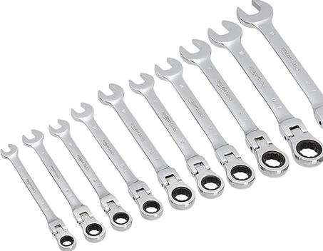 Amazon Basics Juego de llaves de trinquete de engranajes flexibles, 10 piezas