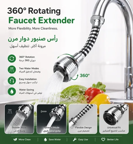 رأس صنبور دوار 360° –