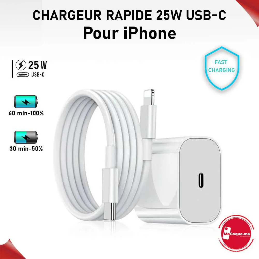 Chargeur Rapide 25W  pour iPhone