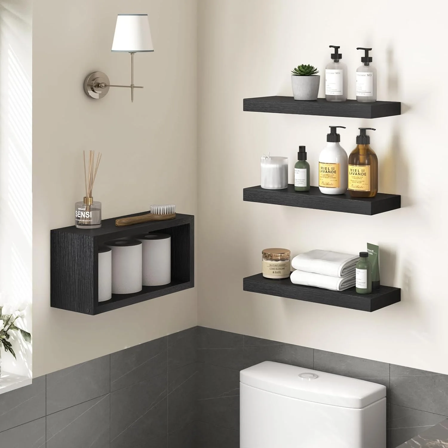 Lptain مجموعة ارفف عائمة  من 4 قطع + توصيل مجاني