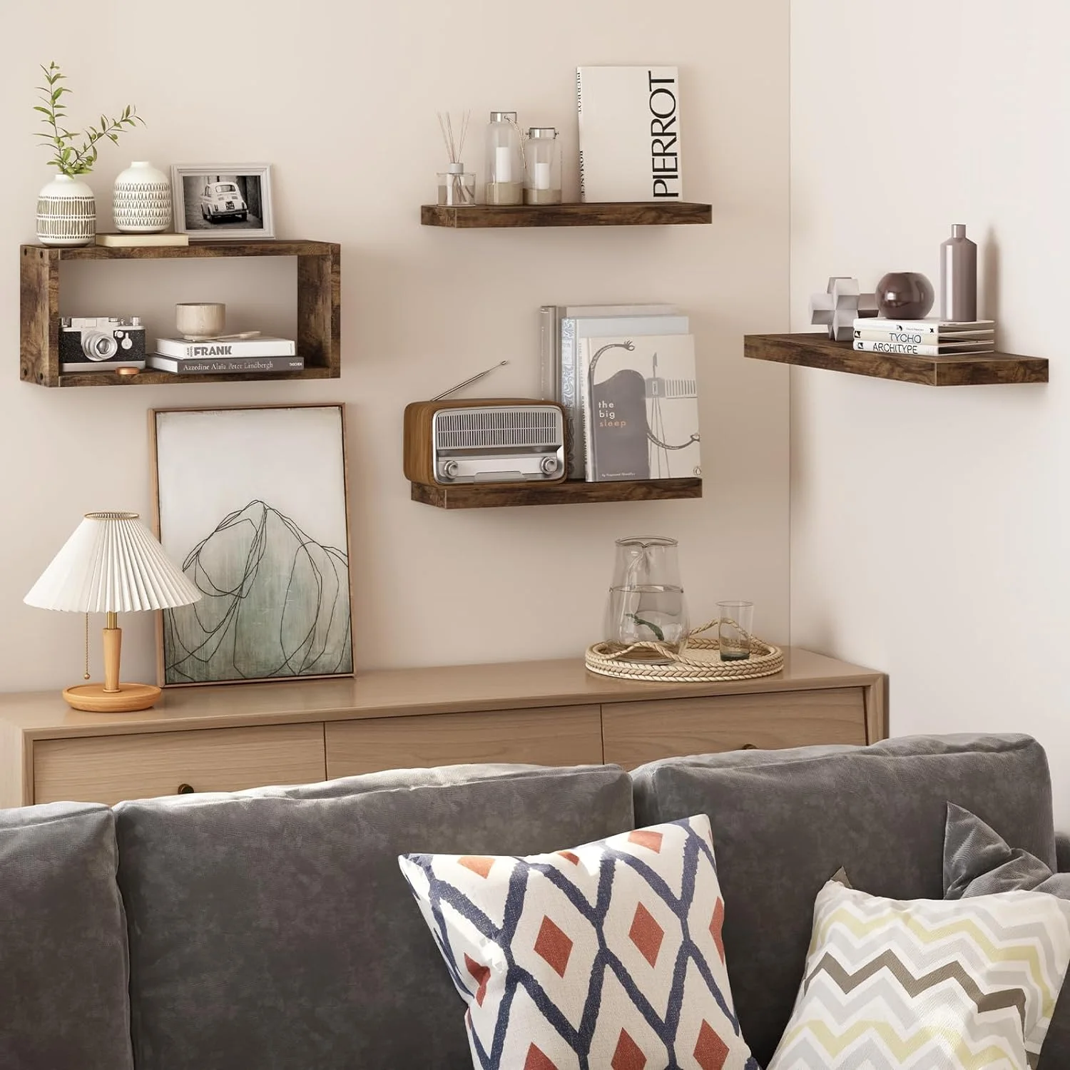 Lptain مجموعة ارفف عائمة  من 4 قطع + توصيل مجاني