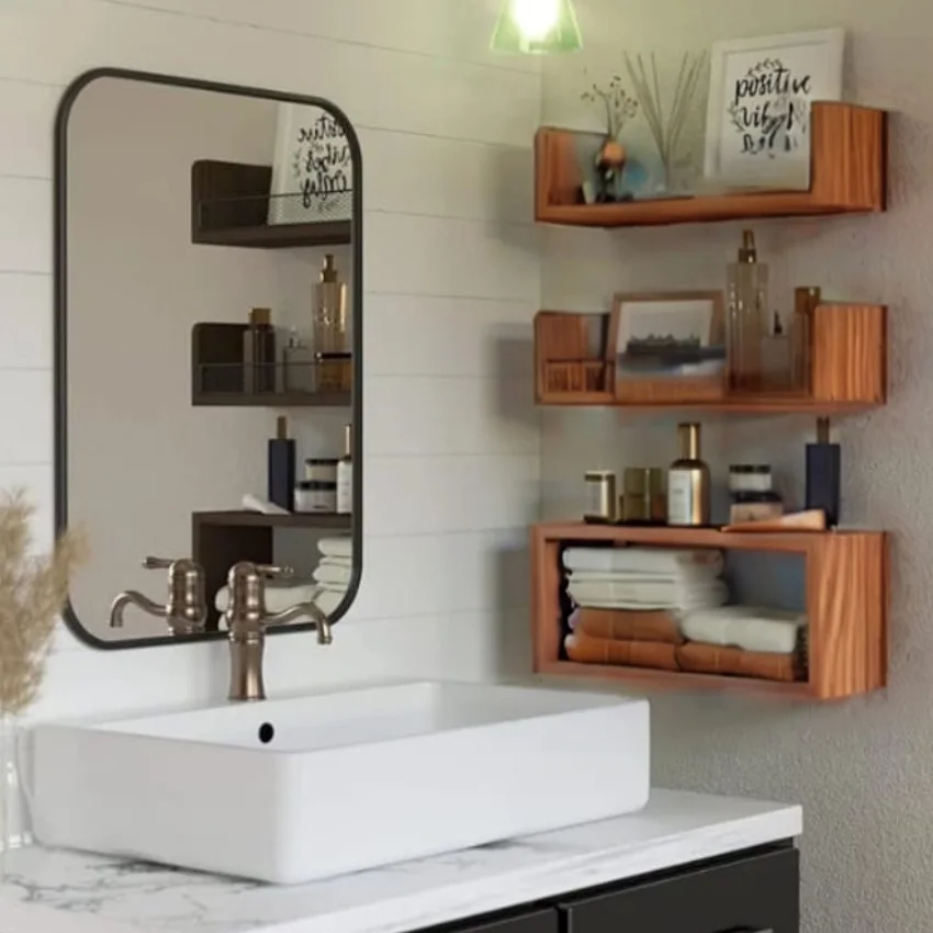 رفوف عائمة عملية وجميلة - تنظيم حمامك وديكورك بسهولة DANAWALL