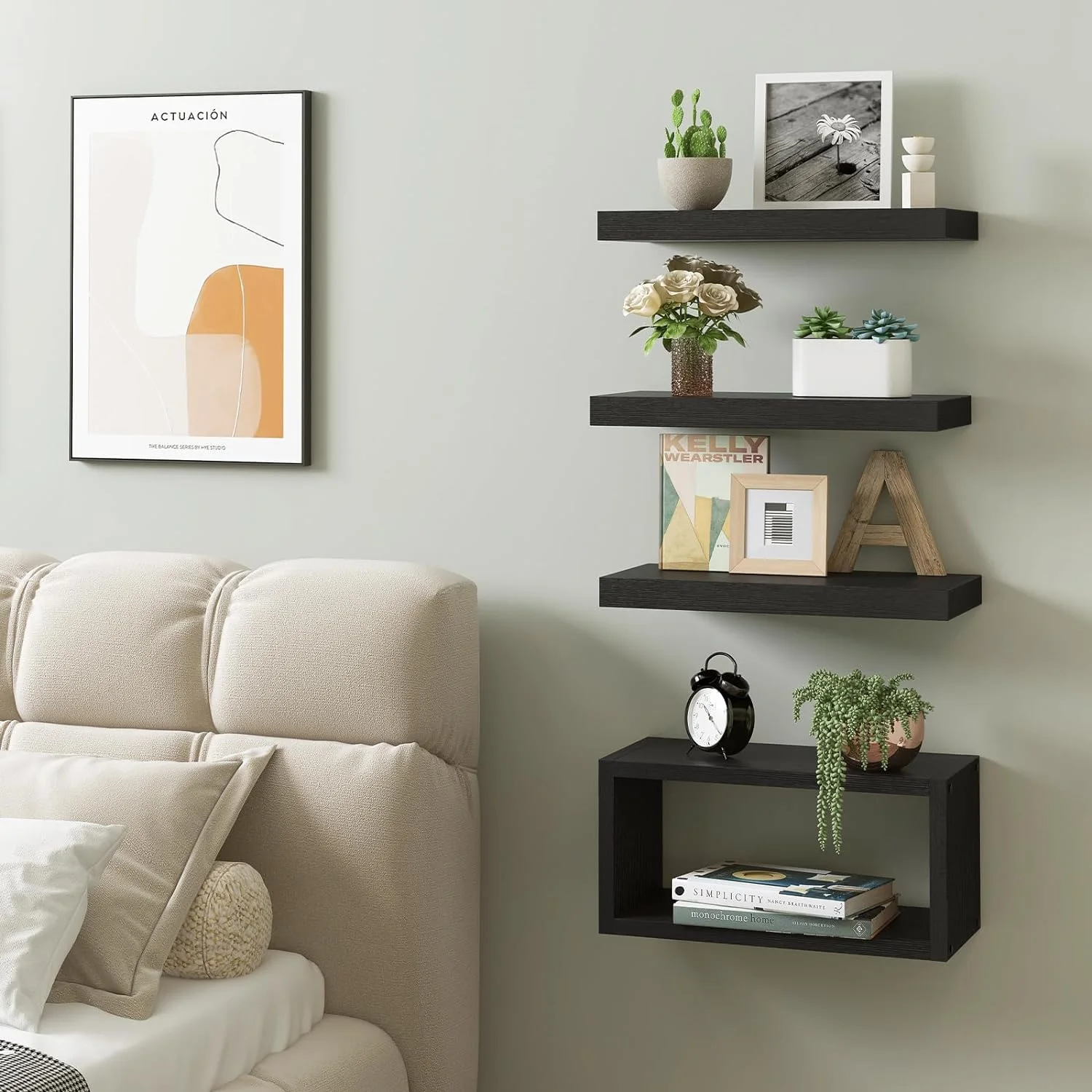 Lptain مجموعة ارفف عائمة  من 4 قطع + توصيل مجاني