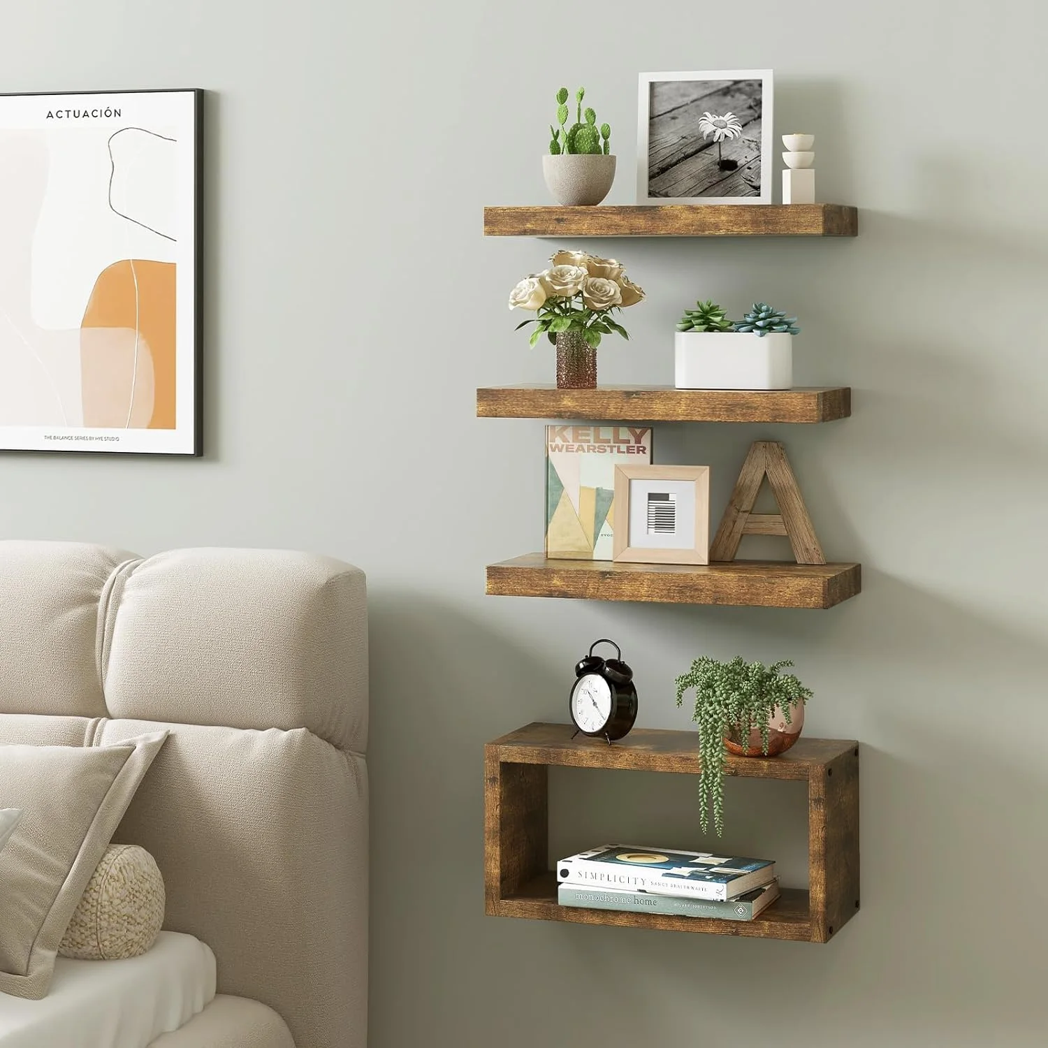 Lptain مجموعة ارفف عائمة  من 4 قطع + توصيل مجاني