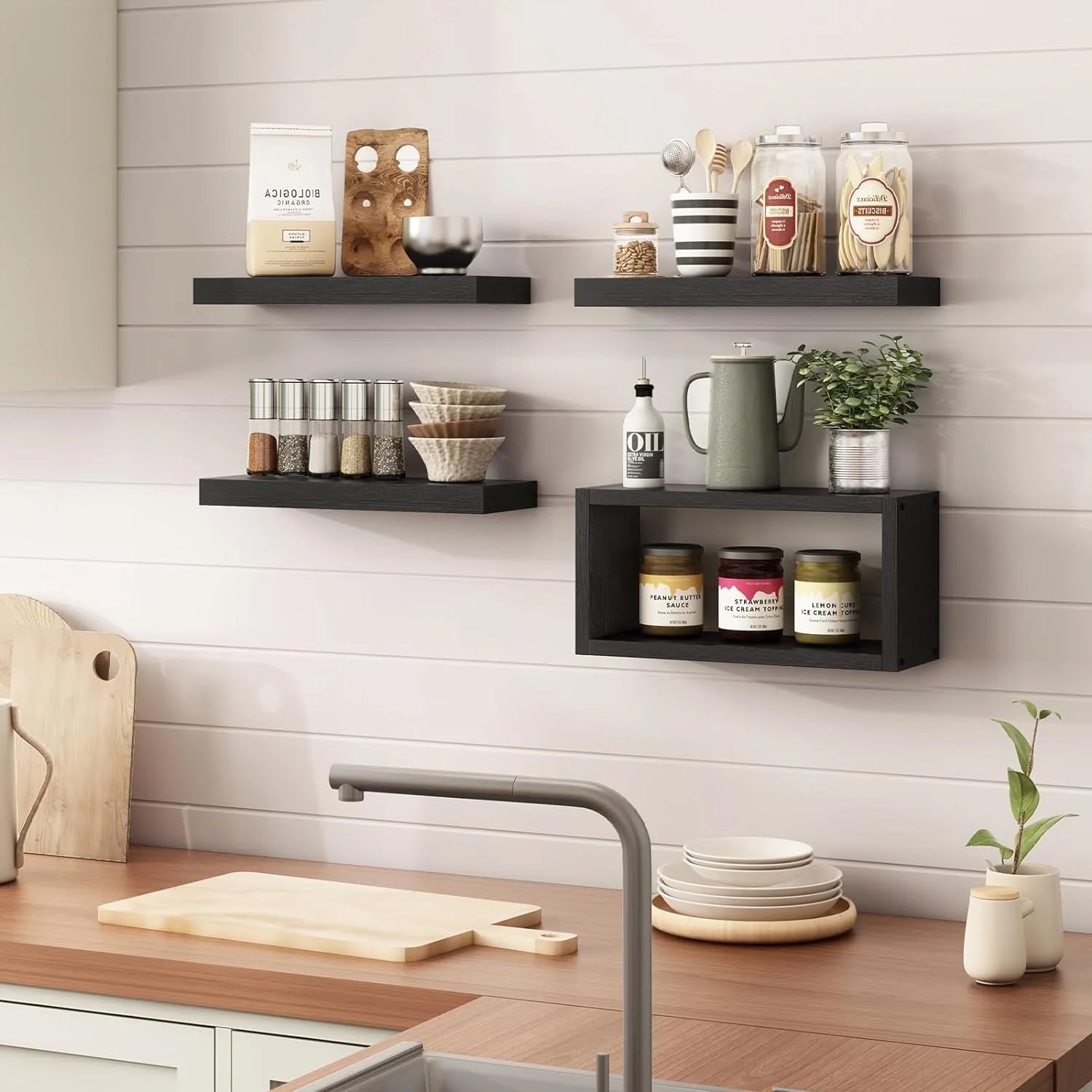 Lptain مجموعة ارفف عائمة  من 4 قطع + توصيل مجاني