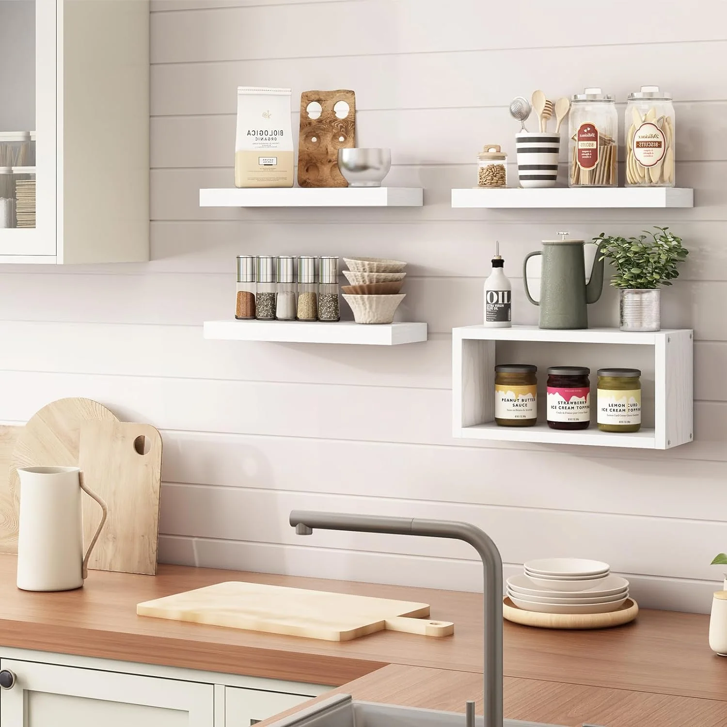 Lptain مجموعة ارفف عائمة  من 4 قطع + توصيل مجاني