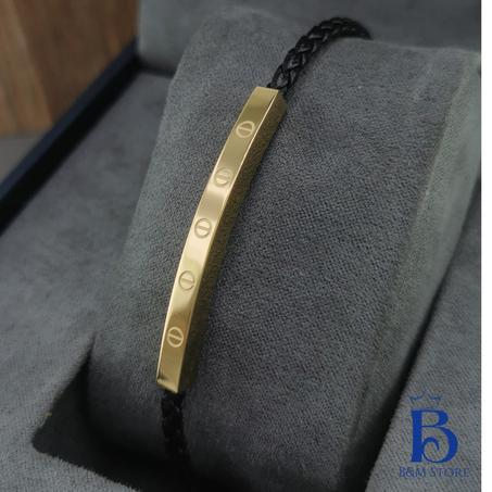 Bracelet Simili Cuir - Motif Et Fermoir Acier Inoxydable