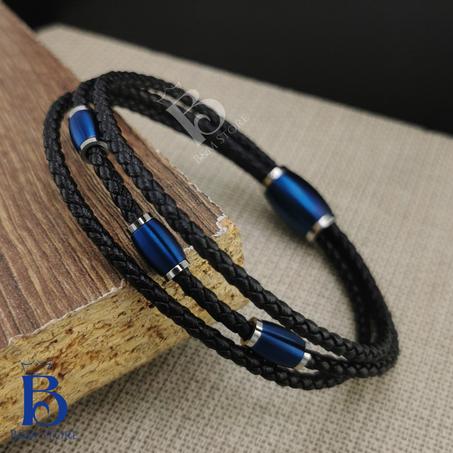 Bracelet Simili Cuir - Motif Et Fermoir Acier Inoxydable