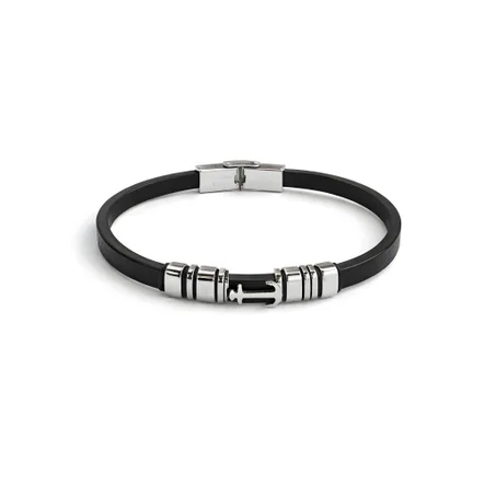 Bracelet Homme - Motif Et Fermoir Acier Inoxydable