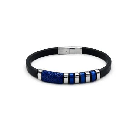Bracelet Homme - Motif Et Fermoir Acier Inoxydable