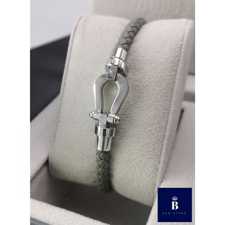 Bracelet Simili Cuir - Motif Acier Inoxydable